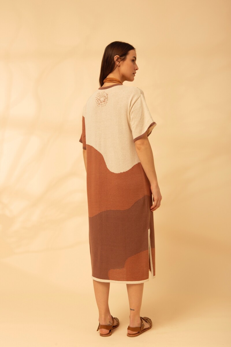 VESTIDO PAMALI Crudo Y Rosa