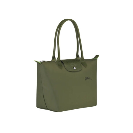 Cartera Longchamp plegable de nylon con cierre, Le pliage M Verde