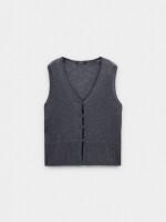 Chaleco De Punto Con Botones gris