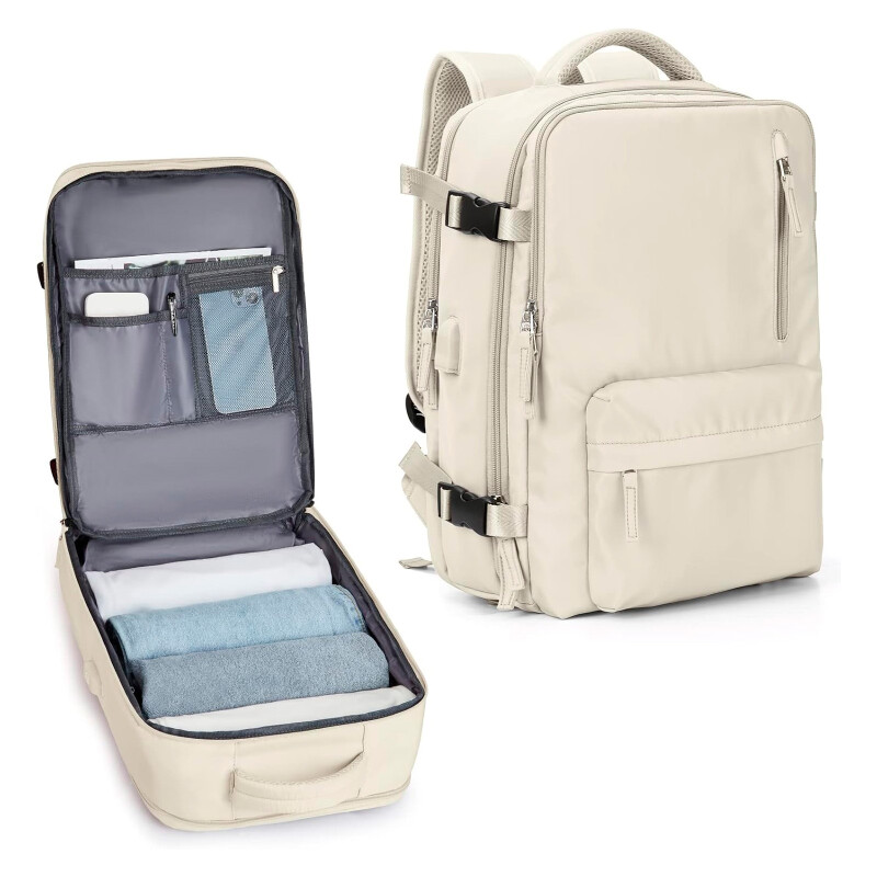 Mochila de viaje para carry on beige