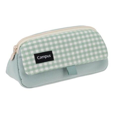 Cartuchera Campus Pastel Solapa Cuadrille Verde