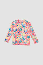 Tshirt manga larga print 2-10a Flor aquarela