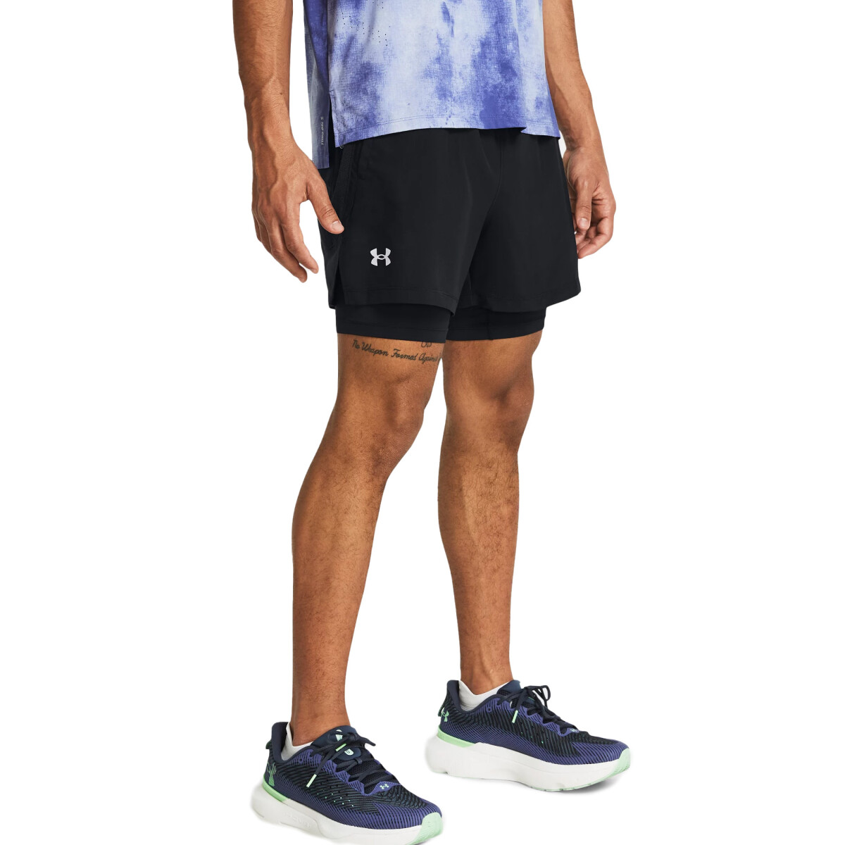 Short de Hombre Under Armour Launch 5 - 2 en 1 - Negro 