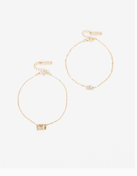 Pulseras Flexibles Sets Strass Set De Pulseras Flexibles Con Cubic Zirconia - Dorado