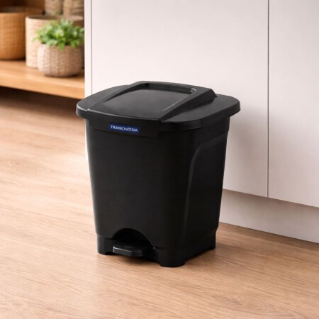 PAPELERA TACHO BASURA TRAMONTINA T-FORCE 15 LITROS NEGRO PAPELERA TACHO BASURA TRAMONTINA T-FORCE 15 LITROS NEGRO