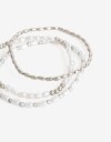 Pulseras Elásticas Sets Perlas Set Pulseras Perlas Y Metal - Plateado Rodio