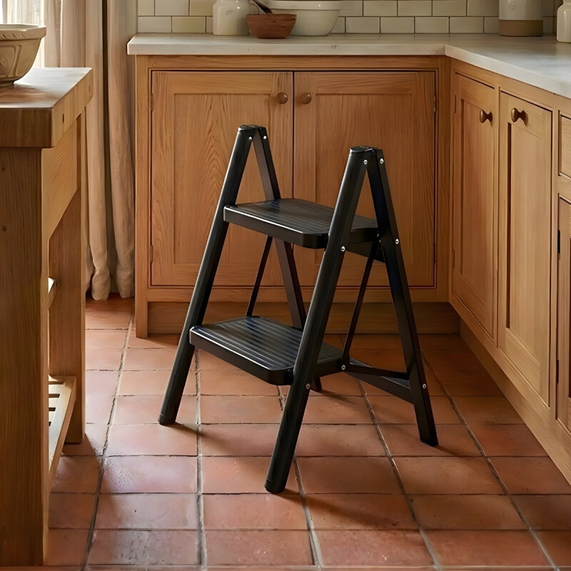 Escalera de 2 niveles metal 39x45x54cm negro NEGRO