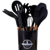 Set De Menage, 11 Utensillos De Cocina Con Soporte NEGRO