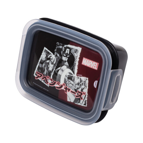 Pote Plástico Con Traba y División 630 ml Avengers