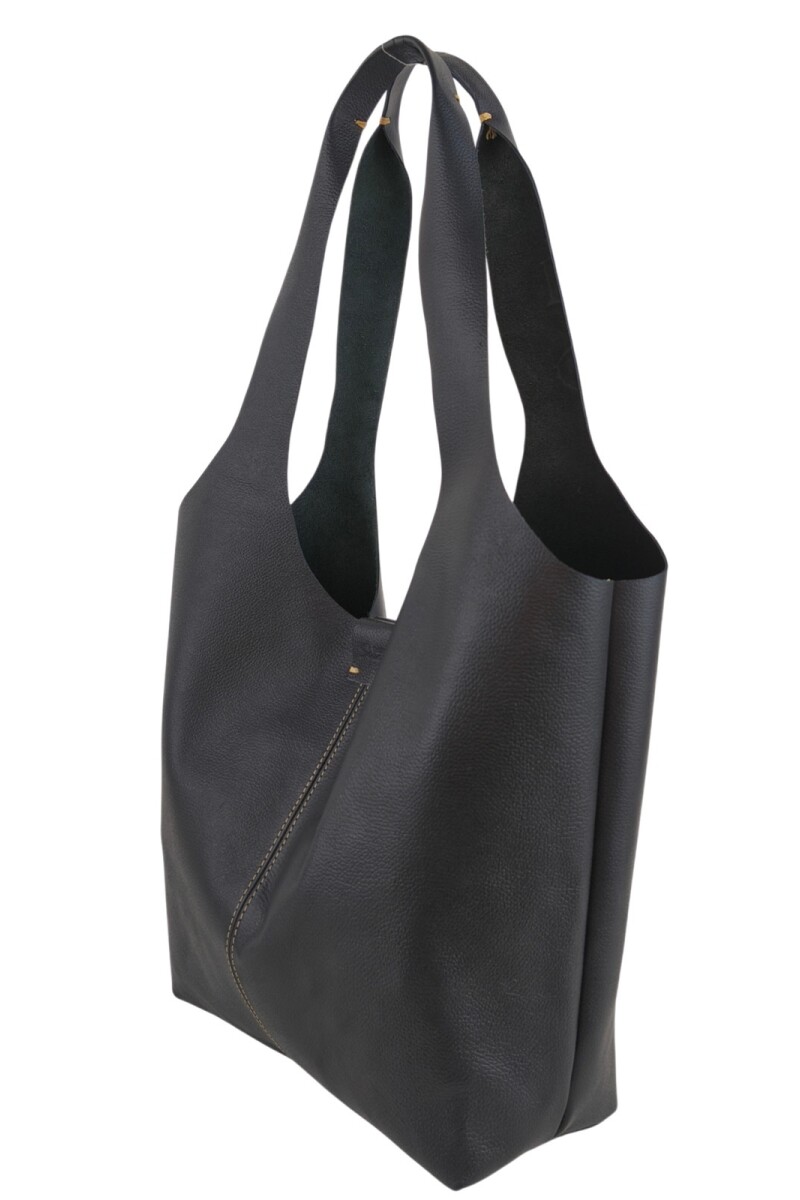 Tote Bag de Cuero Genuino Negro