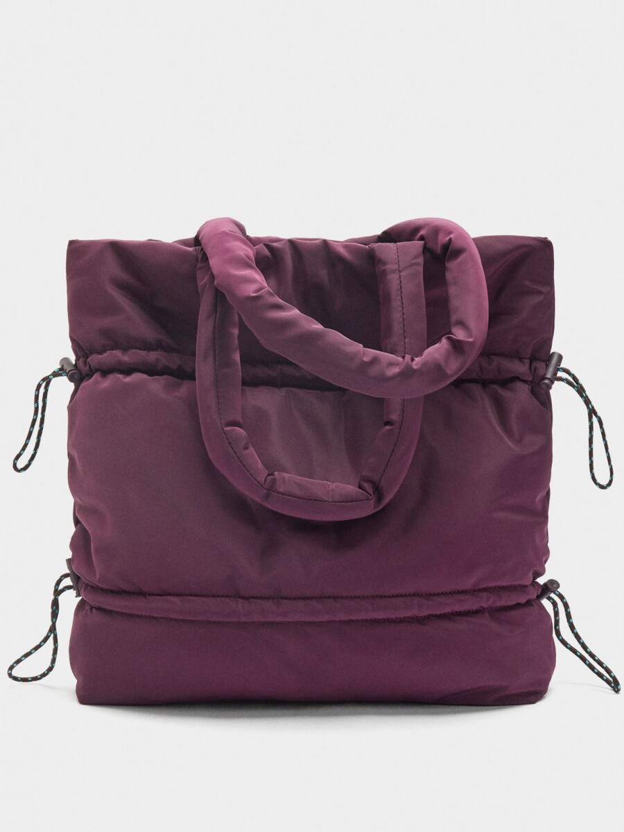 Bolso Shopper De Nylon burdeos