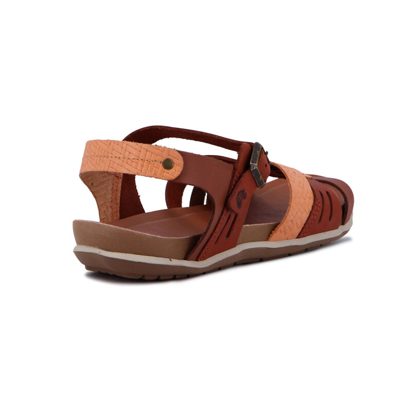 Sandalias De Cuero Mujer Country Tiras Cruzadas Con Hebilla Telha-damasco