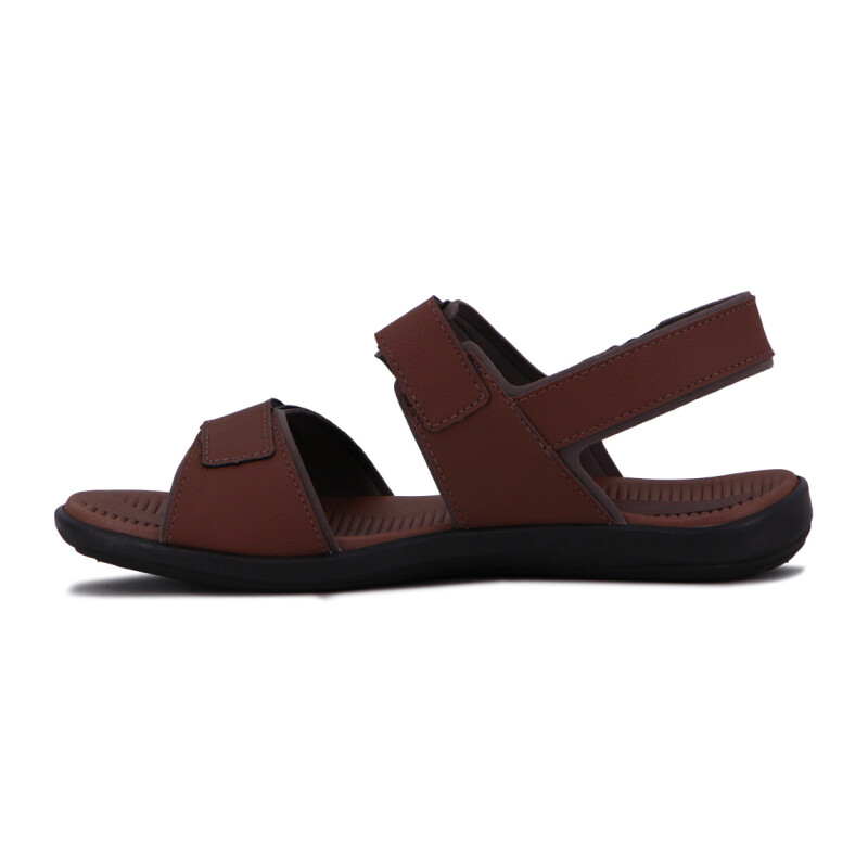 Country Sandalia Hombre Dos Tiras Con Velkro Y Pulsera Castaño