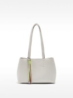 Bolso Tote Con Colgante blanco