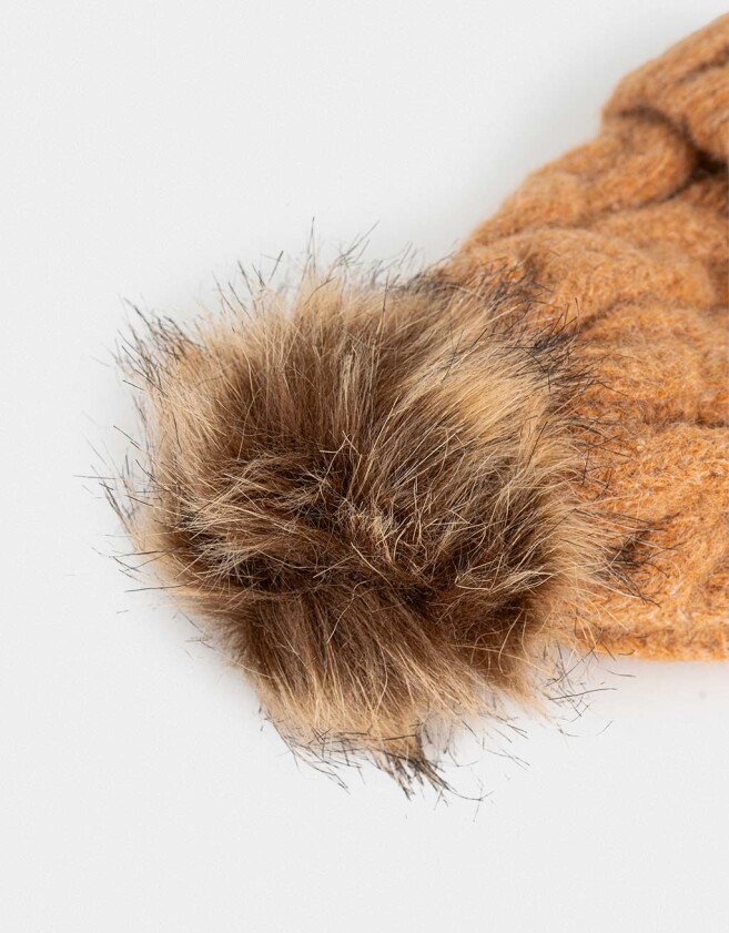 Gorro Gorro Tejido Pompón - Marron Camel