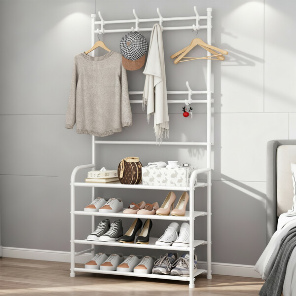 Perchero Ropa Rack Multifuncional Zapatero Organizador Percha Estantes Imback Color Blanco Perchero Ropa Rack Multifuncional Zapatero Organizador Percha Estantes Imback Color Blanco