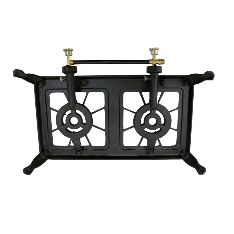 Anafe a gas de hierro fundido doble NEGRO