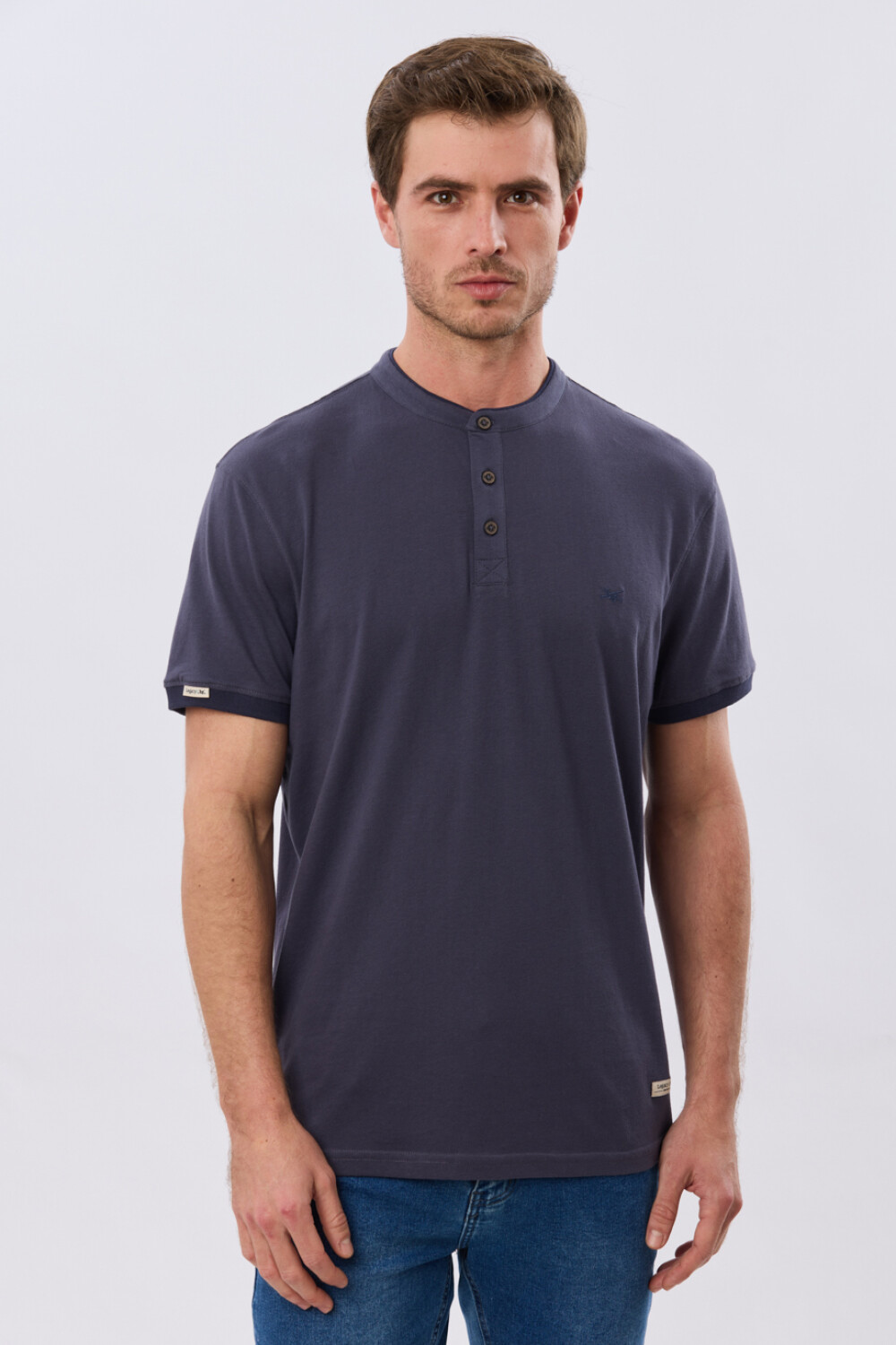 REMERA POLO CUELLO MAO Azul