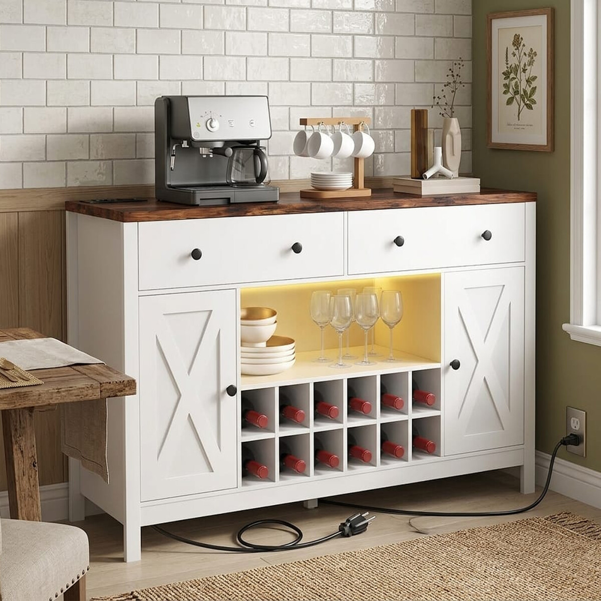 ARMARIO APARADOR BOTELLERO BUFFET 2 CAJONES 2 PUERTAS 