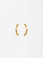 Pendientes Con Corazones Y Perlas De Agua Dulce - Plata De Ley 925 dorado
