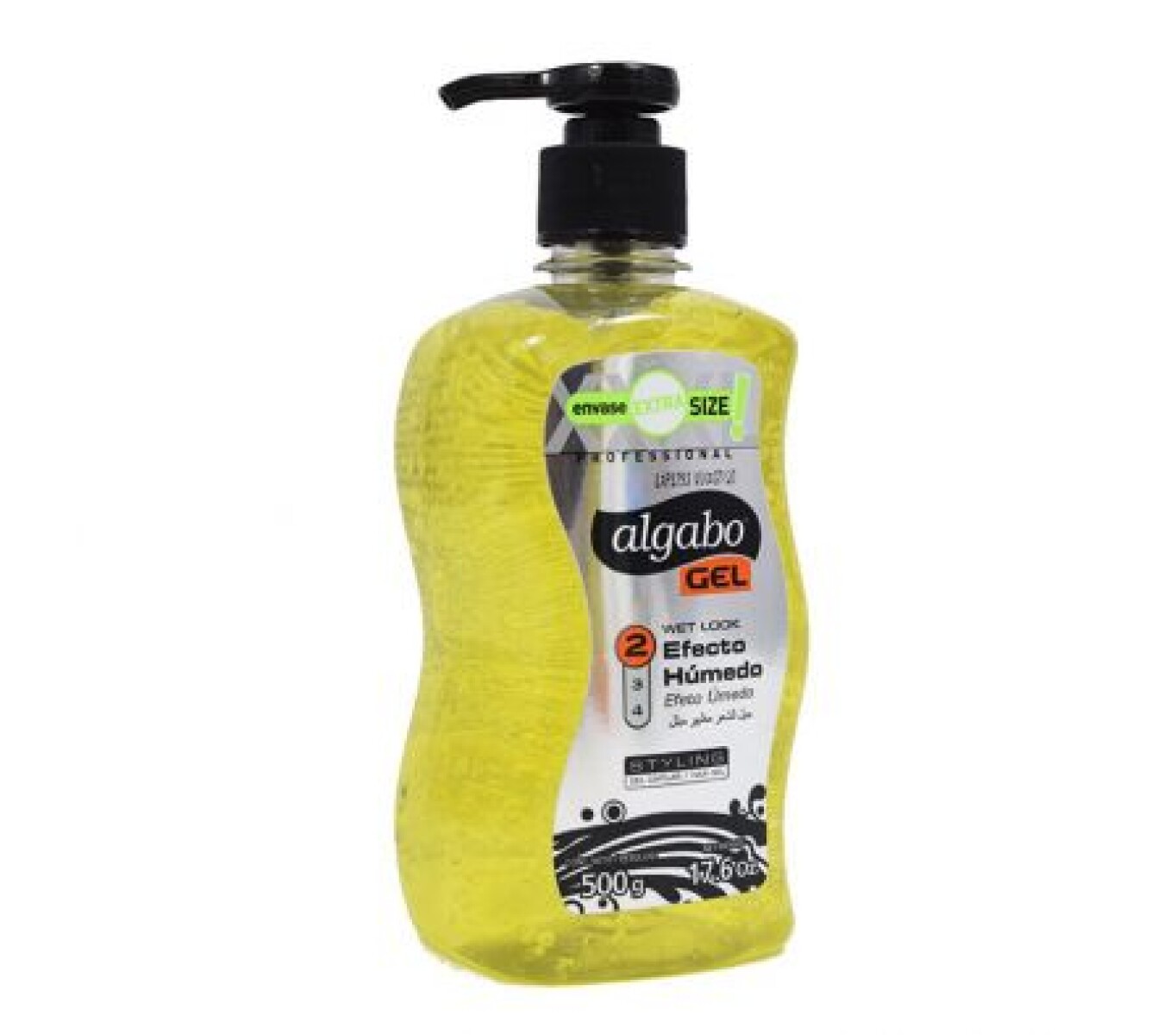 Gel Capilar Algabo Efecto Húmedo Amarillo 500g | Fijación Duradera con Brillo Natural