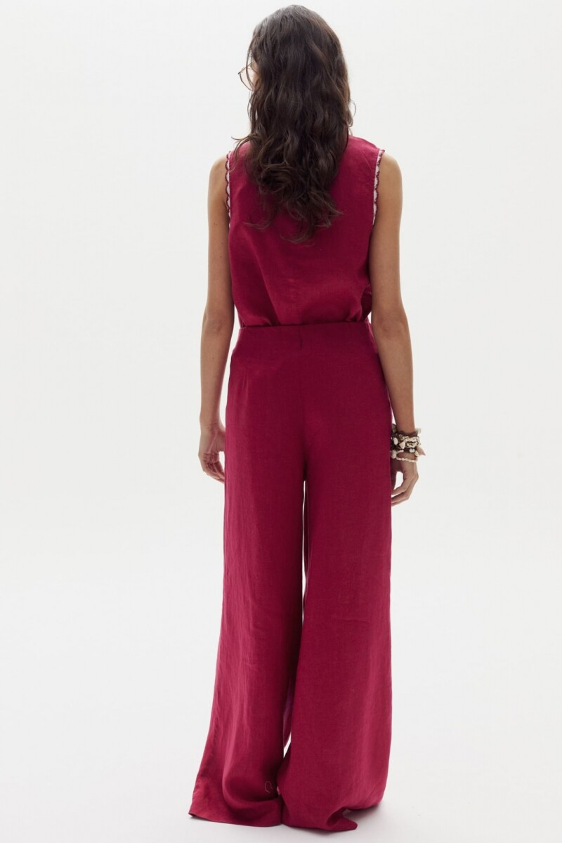 Pantalón Vincent en Lino Cherry