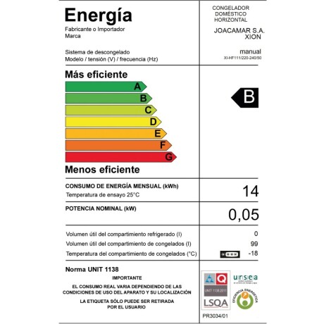 freezer horizontal 100 litros xion COLOR UNICO