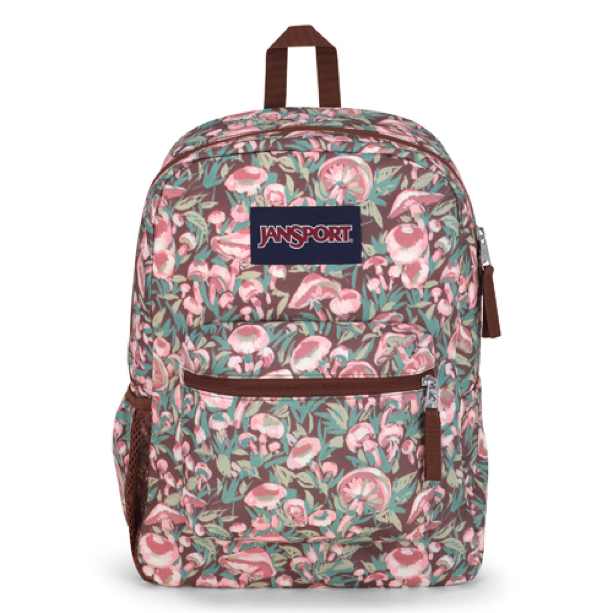 MOCHILA JANSPORT CROSS TOWN - BLACK - PAINTERLY-MUSHROOMS 