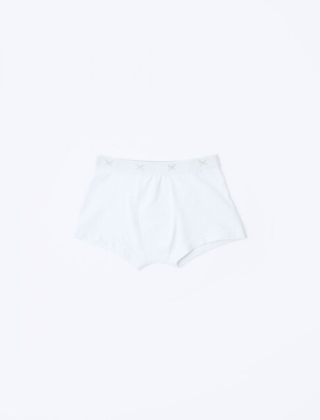 KIT CON 2 CALZONCILLOS ESTILO BOXER INFANTILES BLANCO