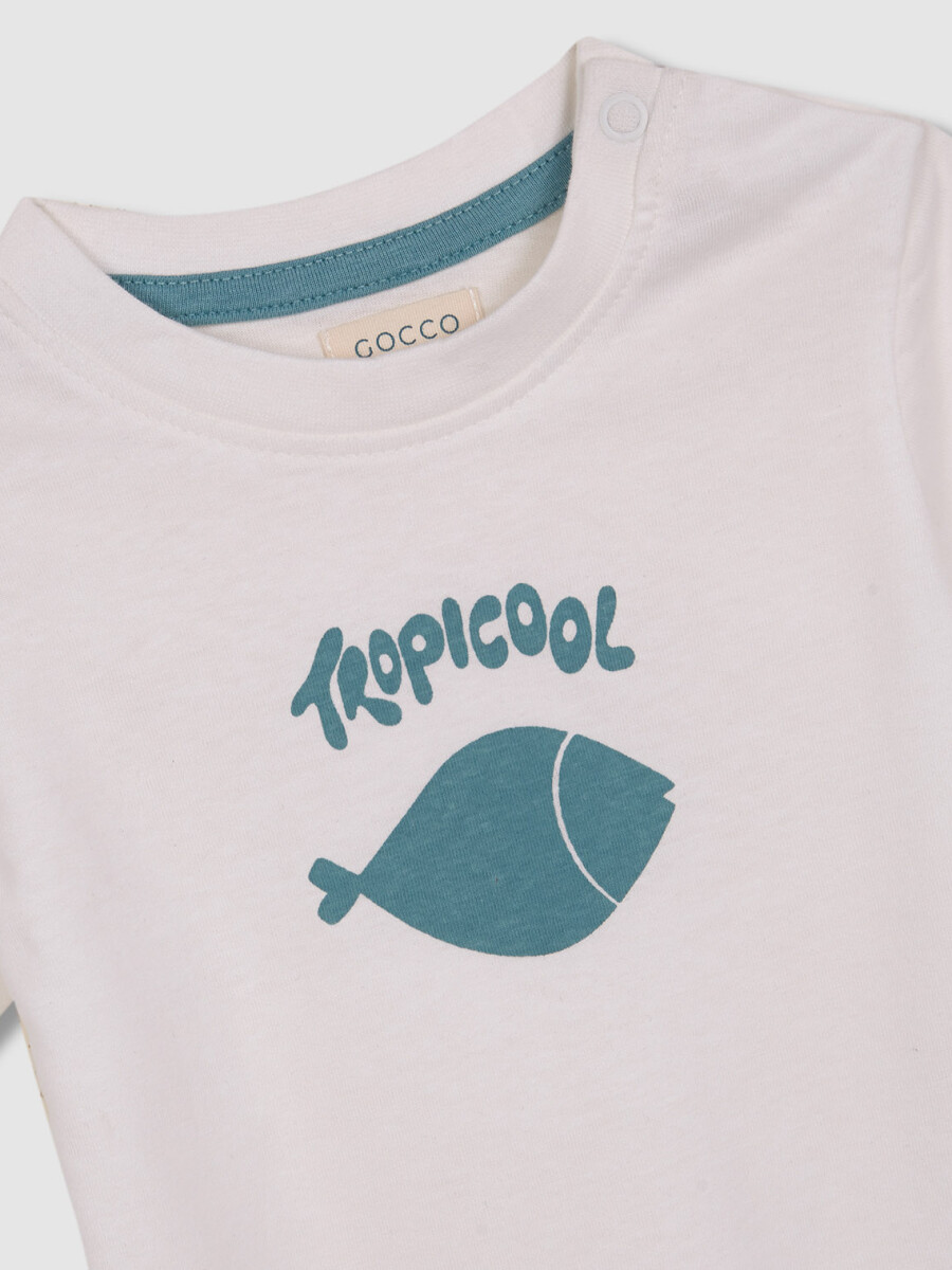 Camiseta Estampado Pez Blanco