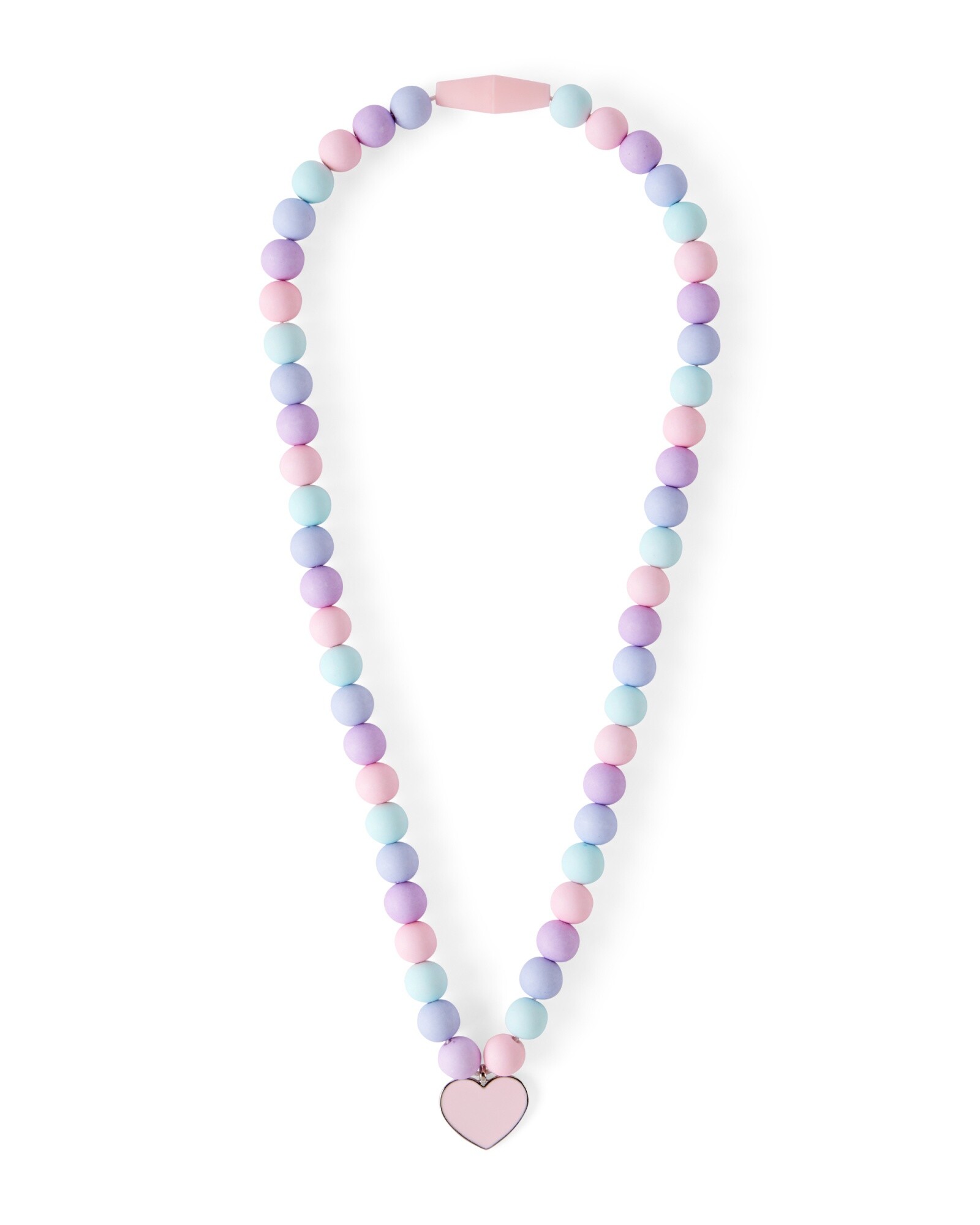Collar de cuentas y dije corazón Sin color