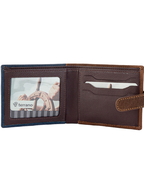 Billetera Nobuck con Presilla Azul