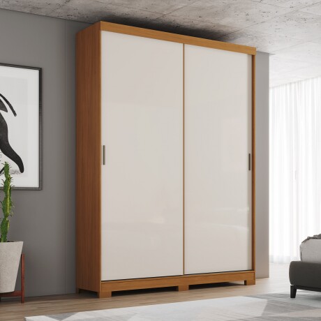 ROPERO LUCCA 2 PUERTAS 2 CAJONES INTERNOS GUARDARROPA CLOSET ARMARIO OFF WHITE
