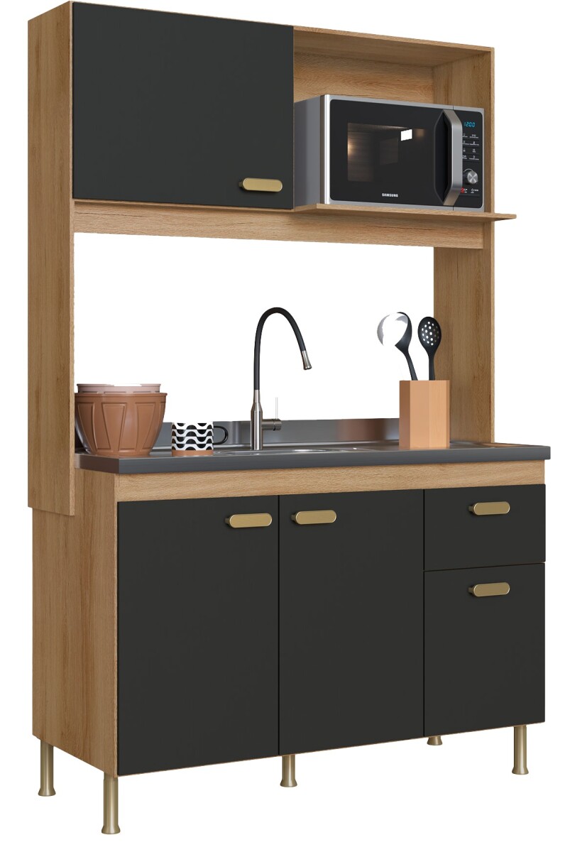 Kit de Cocina Abba Veneto 6181.1 IND CTIGRAF/4Puertas con Pileta Inox 