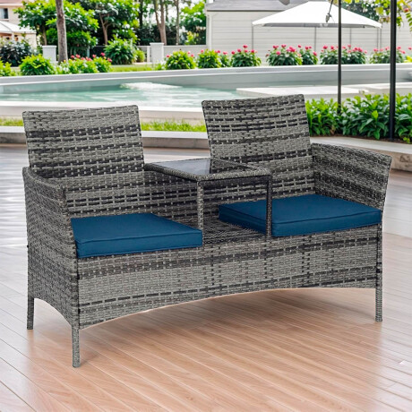 Sillón Ratán Jardín 2p C/Mesita Almohadones Patio Sillón Ratán Jardín 2p C/Mesita Almohadones Patio