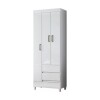 Ropero 3 puertas 2 cajones - Fit Blanco