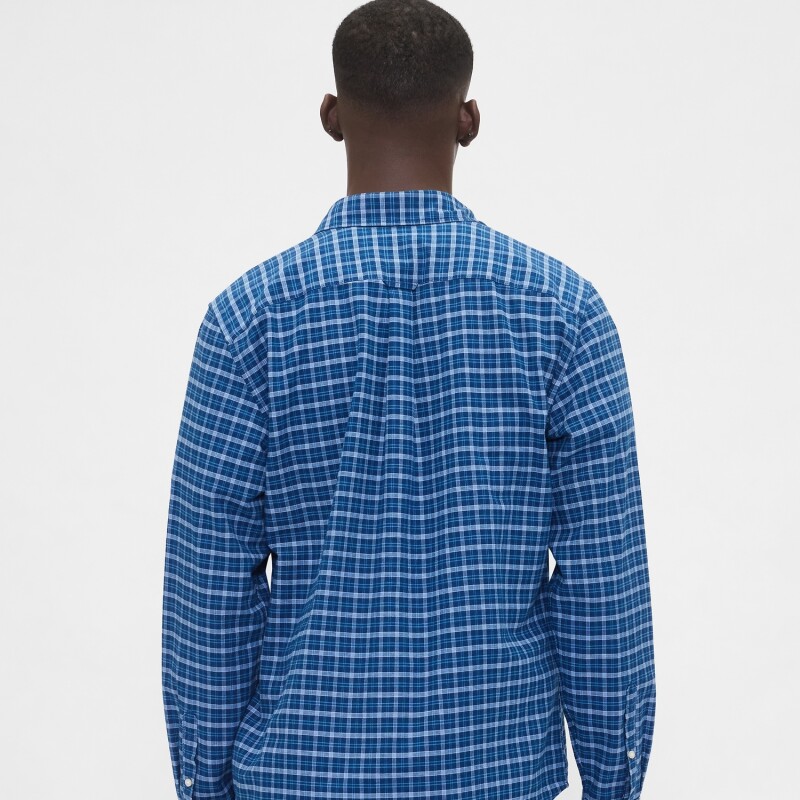 LS OX BAS STANDARD FIT BLUE PLAID