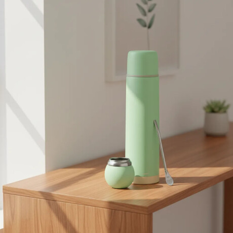 Set Termo Bala 750ml +mate 120ml +bombilla regalo Verde Claro