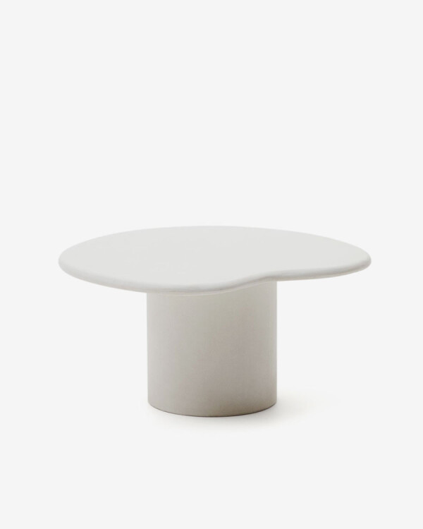 Mesa de centro Macarella de cemento blanco 83 x 77 cm Mesa de centro Macarella de cemento blanco 83 x 77 cm