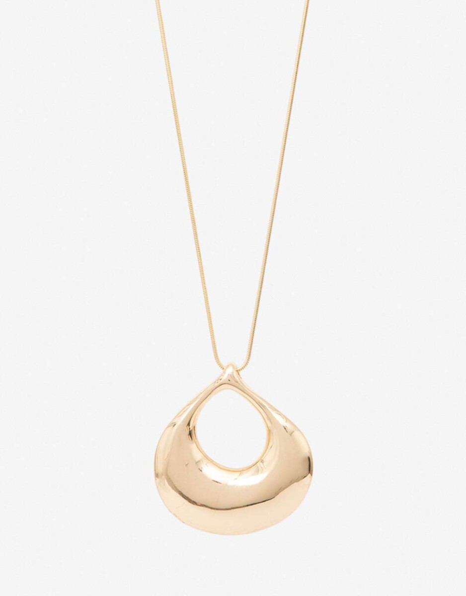 Collar Con Dije Redondo - Dorado 