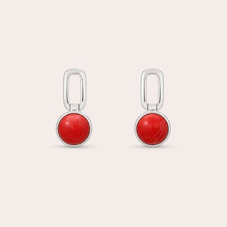 Caravanas Ivory Coral - Plata 925 Caravanas Ivory Coral - Plata 925