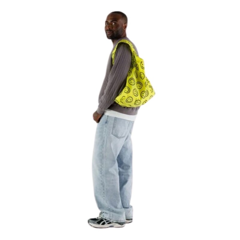 Bolsa Re-utilizable de Nylon Reciclado, Impermeable Yellow Happy