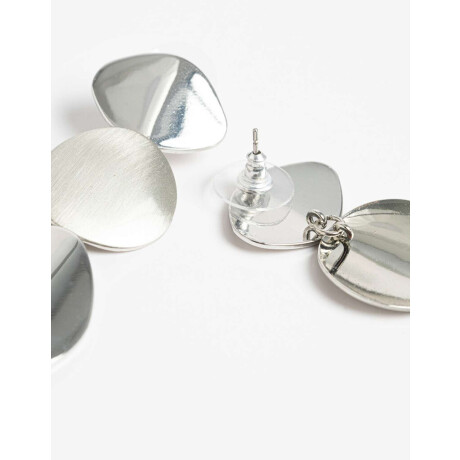 Aros Colgantes Largos Metal Plateado Rodio