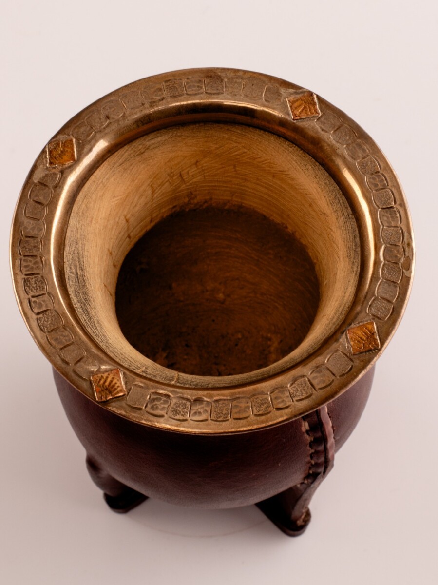 Mate porongo Plata y Oro - M14 