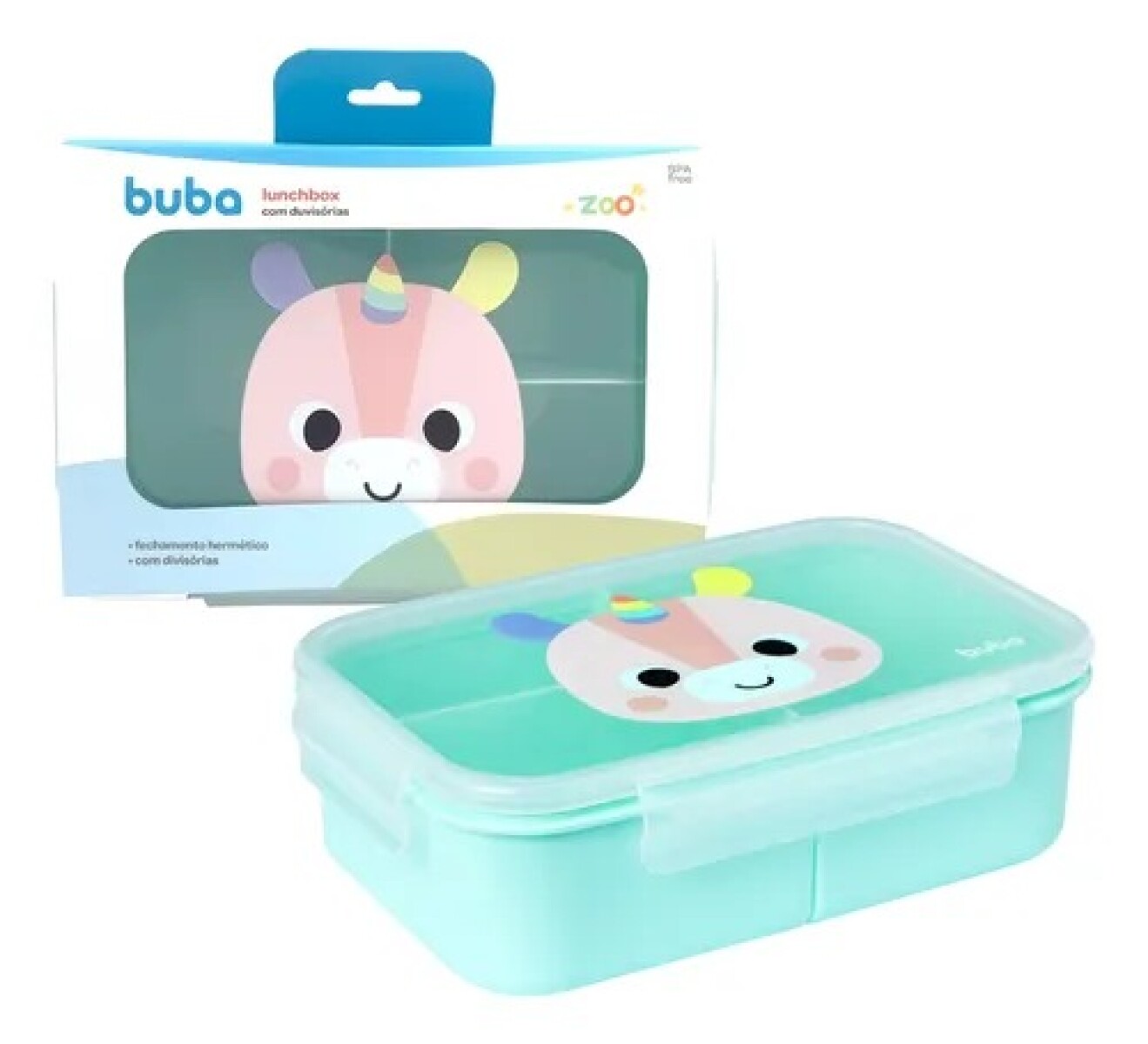 Tupper Lunchera divisiones FLY BUBA - unicornio 