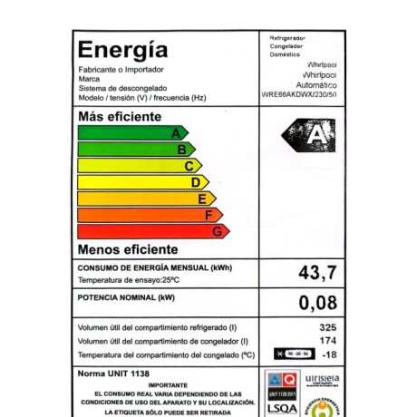 Heladera Inverter Freezer abajo Whirlpool WRE66AKDWX Heladera Inverter Freezer abajo Whirlpool WRE66AKDWX