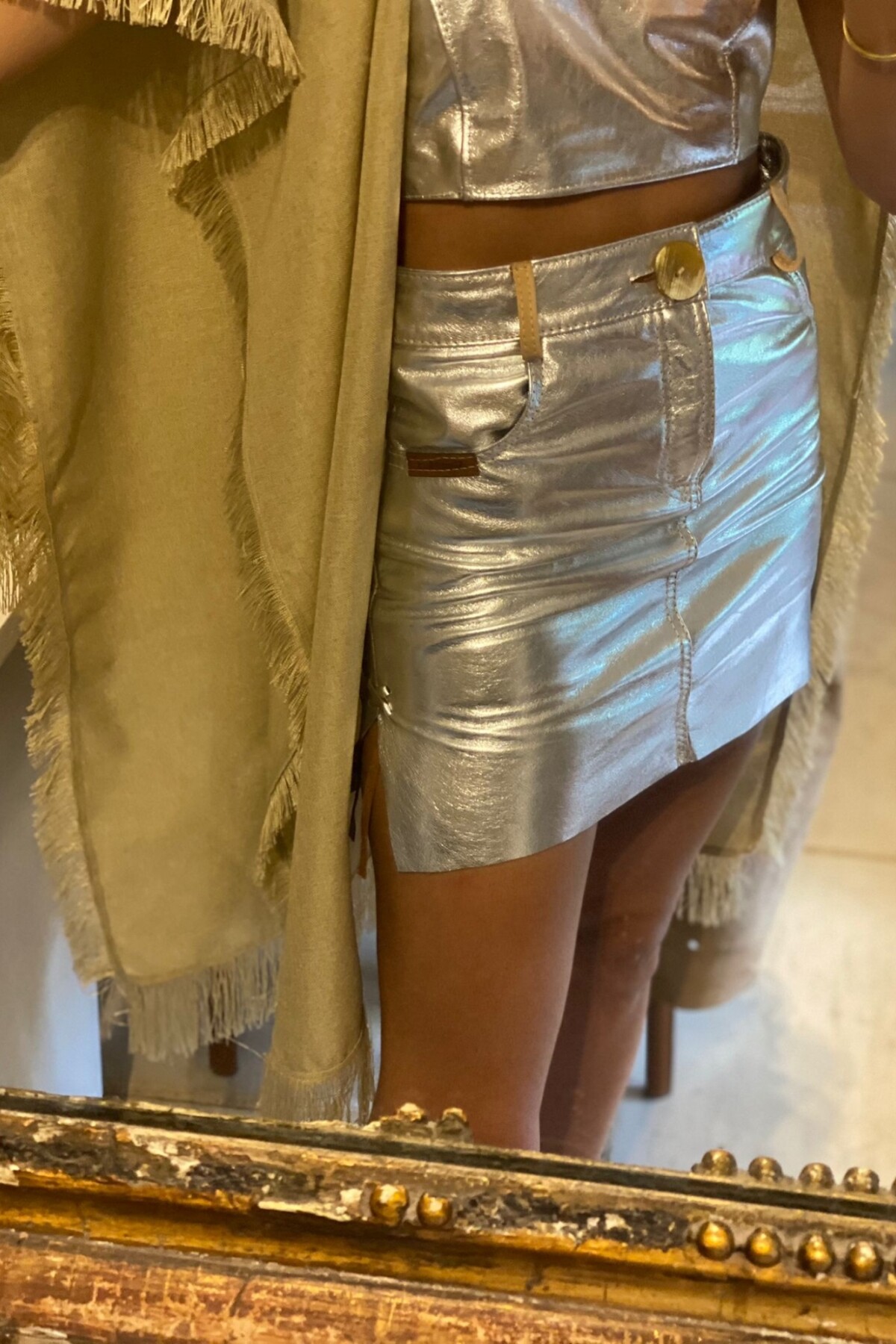 Mini Skirt Plateado