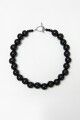 Collar doble con cuentas y dije acero plateado