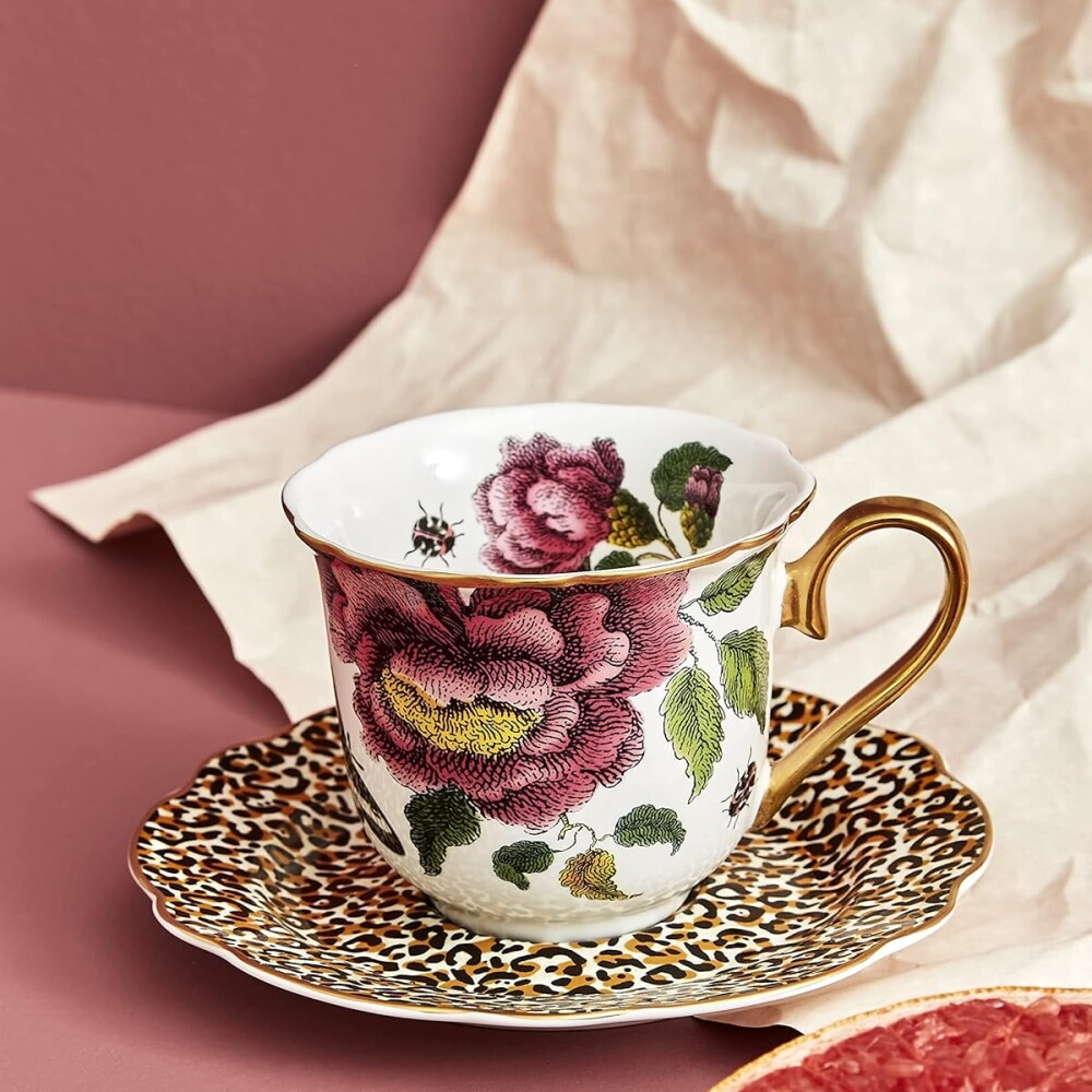 PORTMEIRION CREATURES OF CURIOSITY TAZA CAFE C/PLATO SET X2 BLANCO PORTMEIRION CREATURES OF CURIOSITY TAZA CAFE C/PLATO SET X2 BLANCO