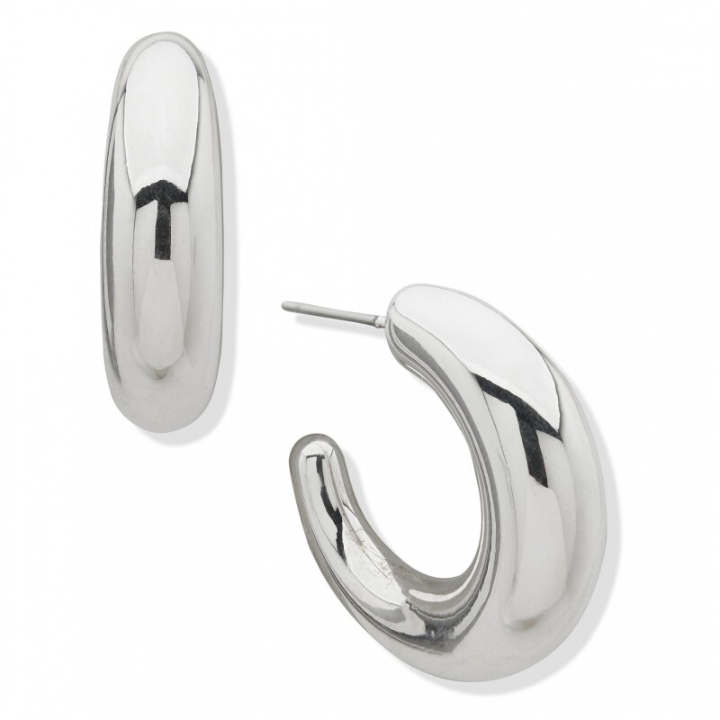 Aro Pe 29Mm Puffy Tapered Hoop Silver